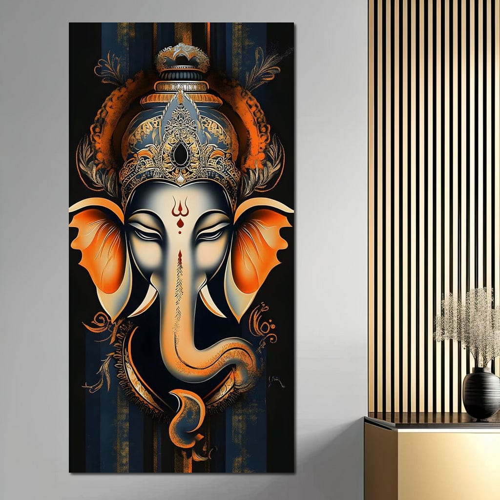Divine Graceful Ganesha's Blessing Canvas Wall Art