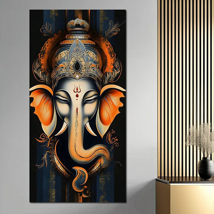 Divine Graceful Ganesha's Blessing Canvas Wall Art