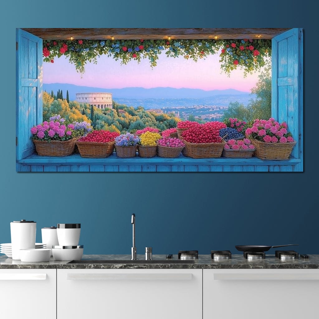 Tuscan Garden Splendor Vista Canvas Wall Art