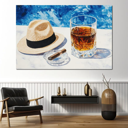 Cigar by the Pool Canvas Wall Art