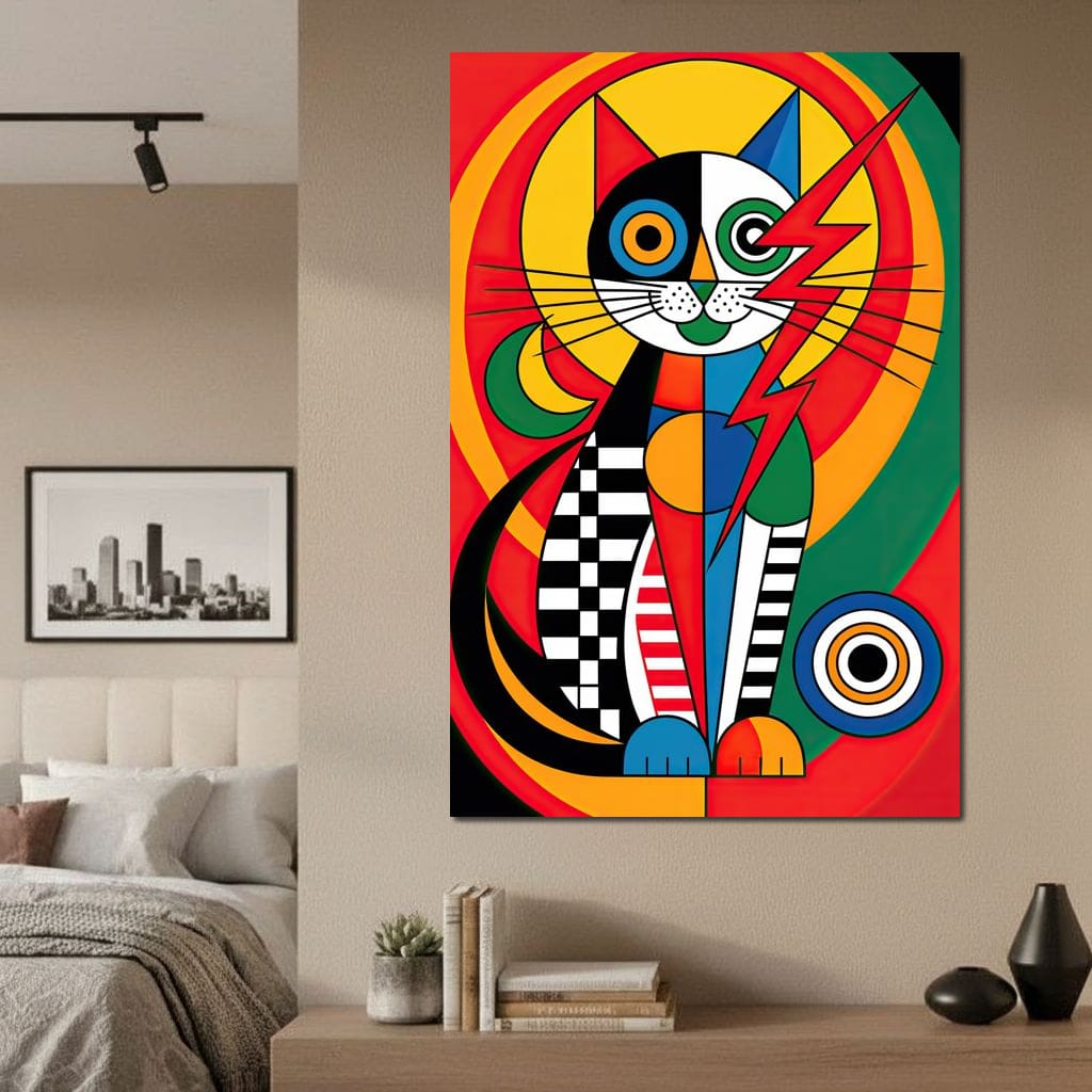 Zap Cat Canvas Wall Art