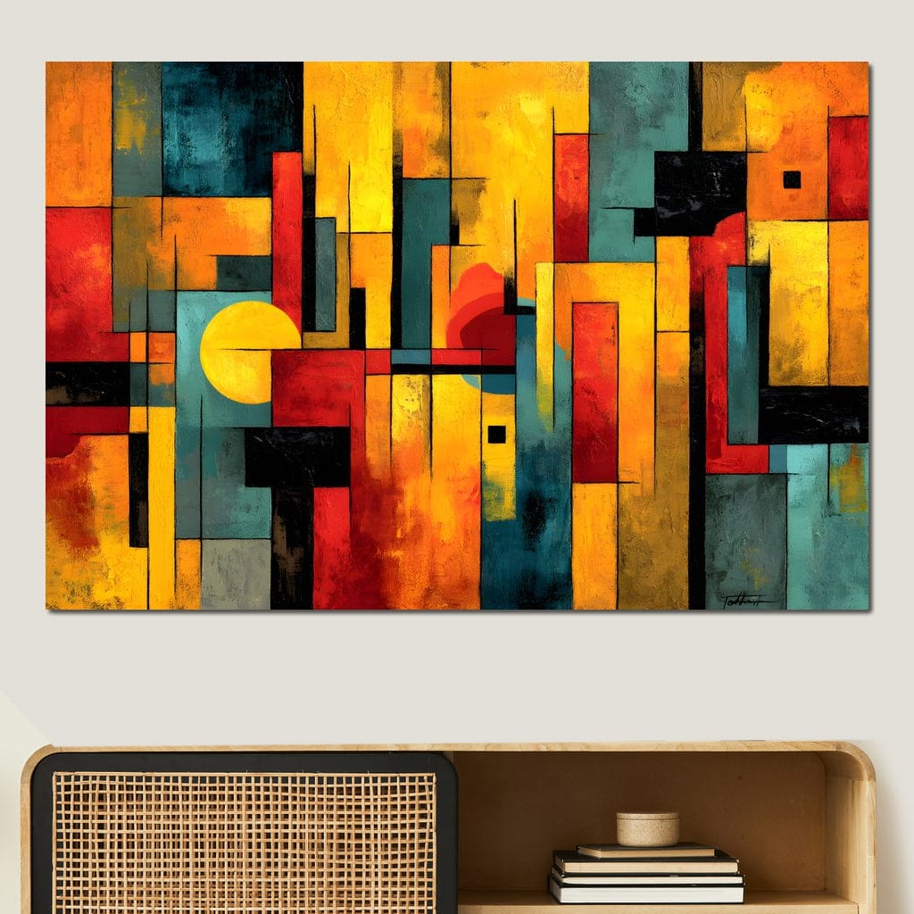 Geometric Dawn Spectrum Canvas Wall Art