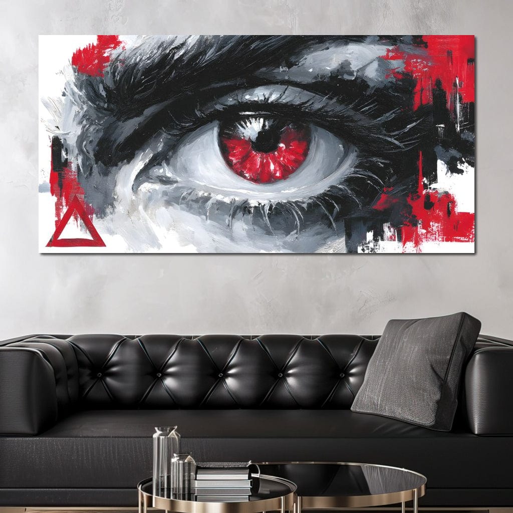 Fiery Iris Abstract Eye Storm Canvas Wall Art