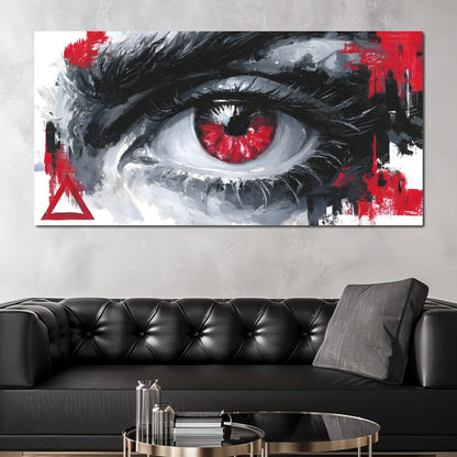 Fiery Iris Abstract Eye Storm Canvas Wall Art