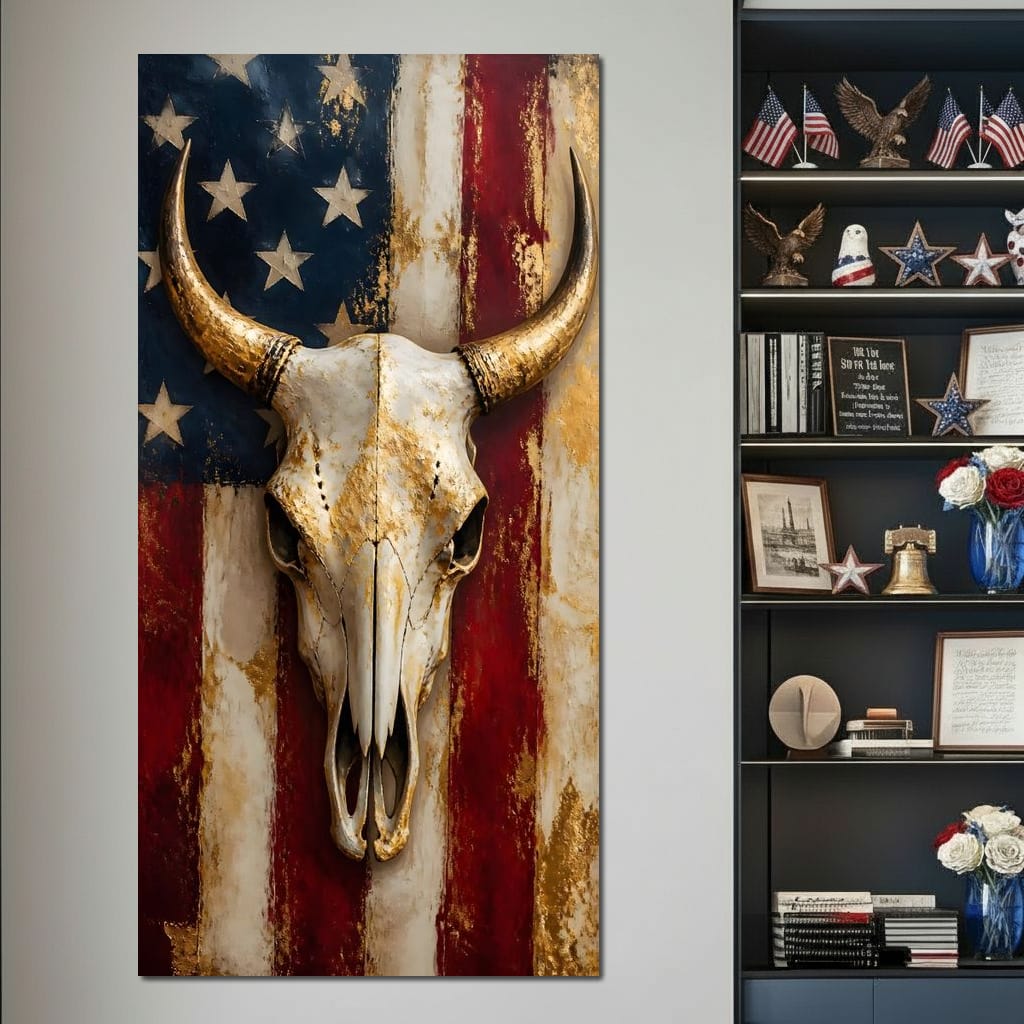 Gilded Horns Of The Republic Canvas Wall Art