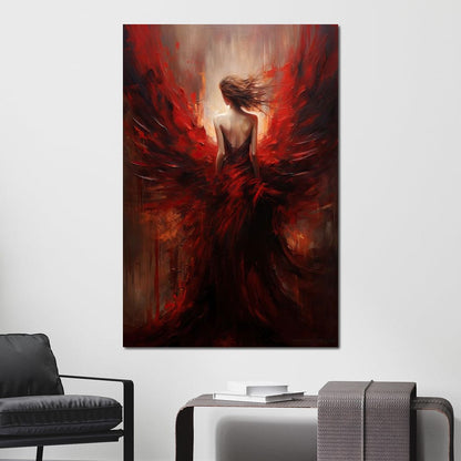 Ethereal Elegance in Shadow Gown Canvas Wall Art