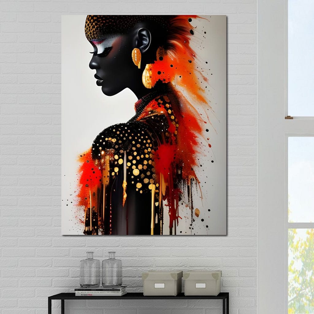 Female Portrait Paint Splash 035 Canvas Wall Art