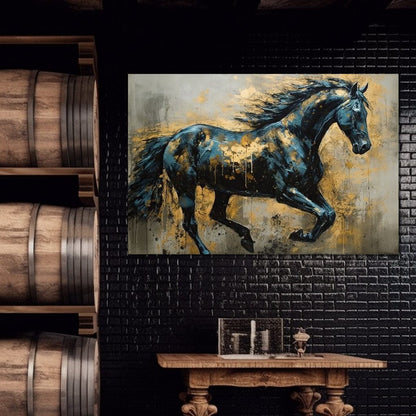 Gilded Stallion Canvas Wall Art
