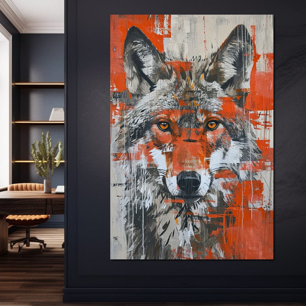 Urban Grey Wolf Canvas Wall Art