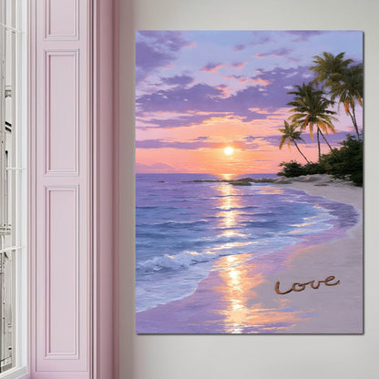 Tropical Dusk Serenity Love Canvas Wall Art