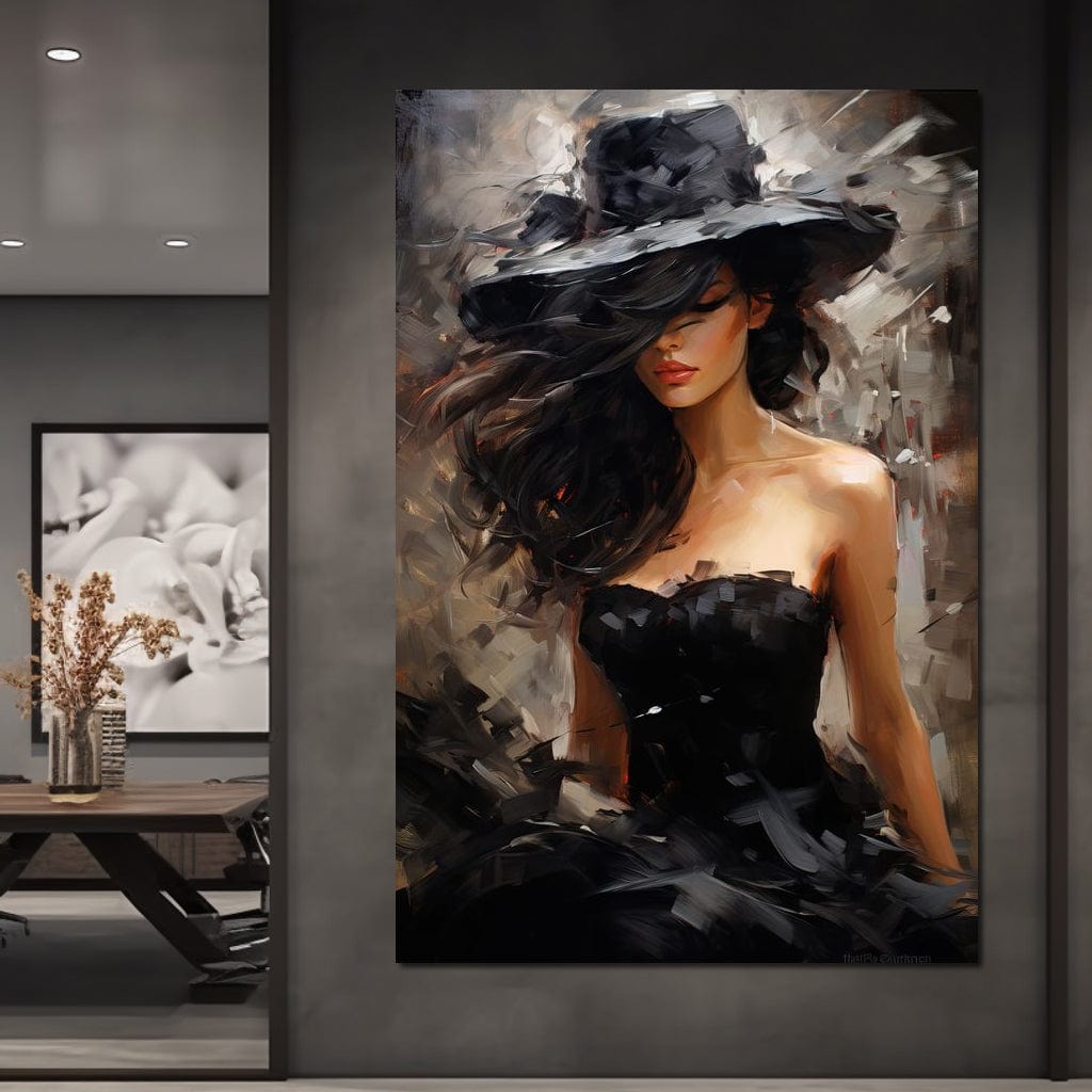 Black Dress Muse Canvas Wall Art