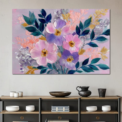 Pastel Peony Garden Glow Canvas Wall Art