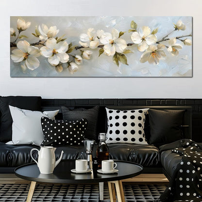 Blossoming Alabaster Flowers Canvas Wall Art