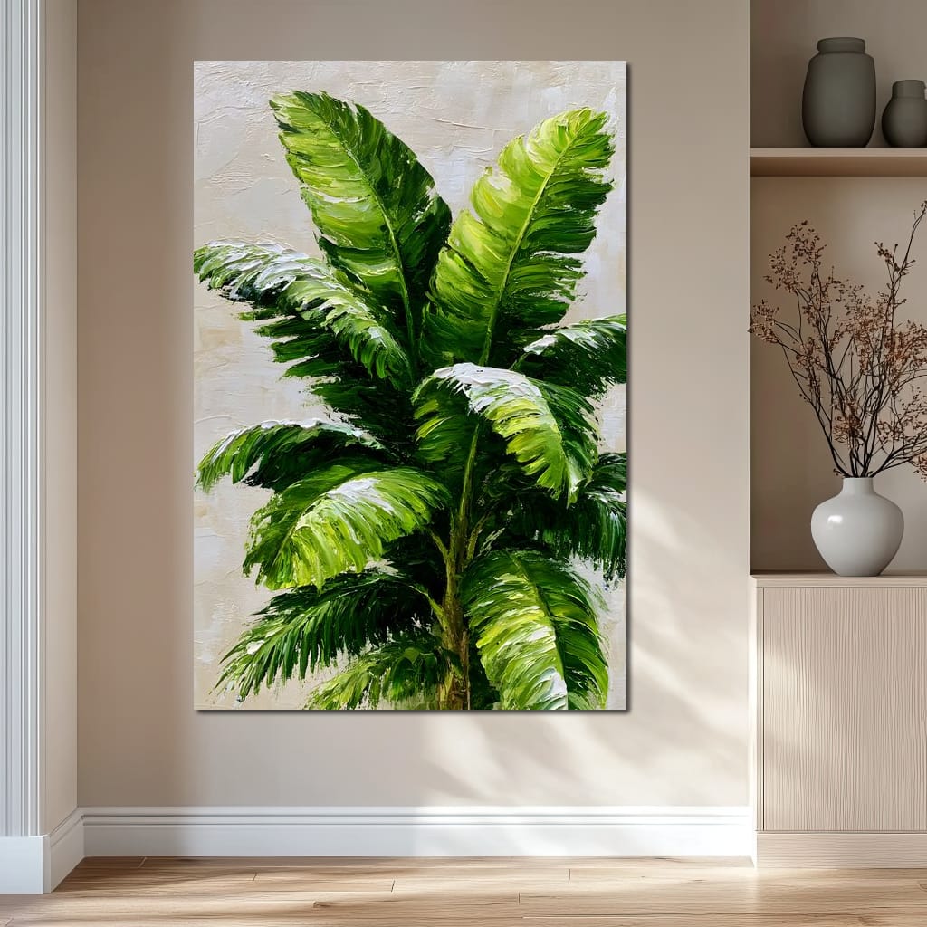 Verdant Rhythm of Tropical Palms Canvas Wall Art