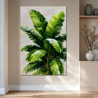 Verdant Rhythm of Tropical Palms Canvas Wall Art