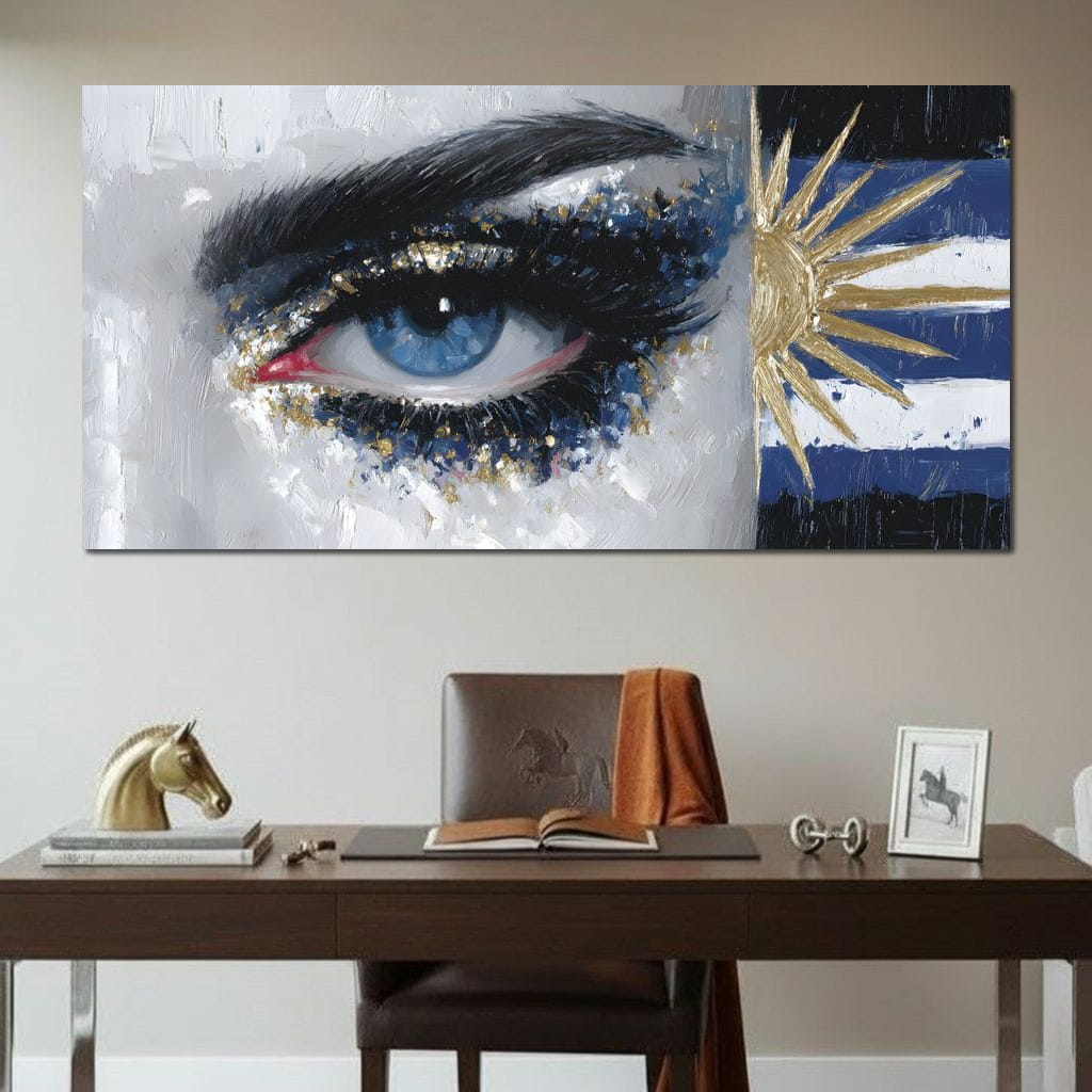 Golden Sun Blue Eye Canvas Wall Art