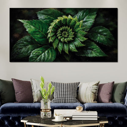 Tropical Fern Leaf Bouquet Canvas Wall Art