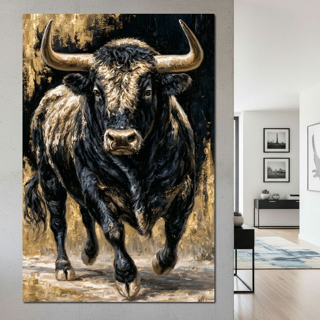 Guardian of the Gilded Plains Canvas Wall Art