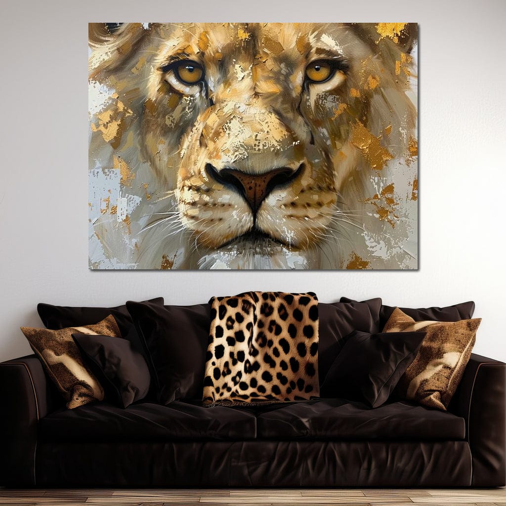 Golden Gaze of the Sovereign Canvas Wall Art