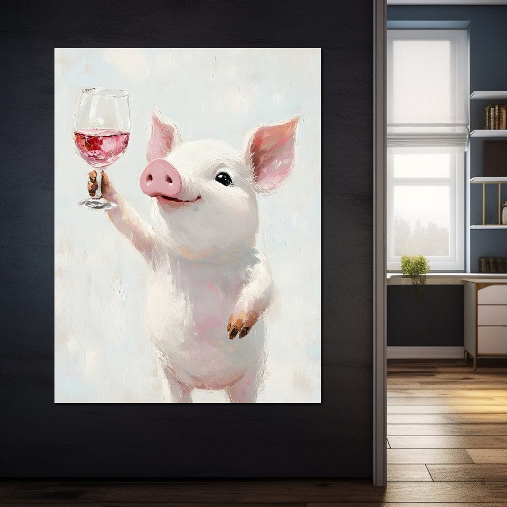 Porcine Toast of Joy Canvas Wall Art