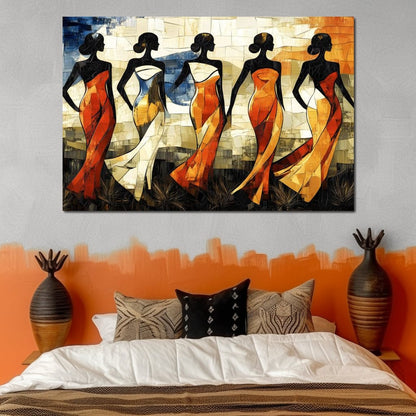 Graceful Dance of Silhouettes Canvas Wall Art