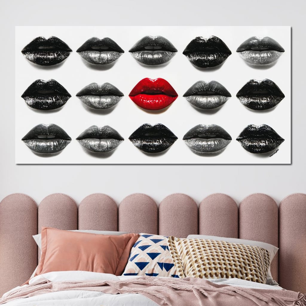Sensual Lips Bold Defiance Canvas Wall Art