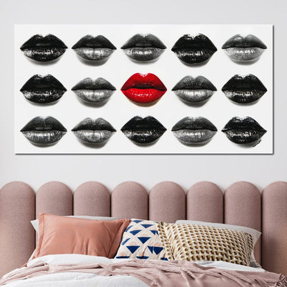 Sensual Lips Bold Defiance Canvas Wall Art