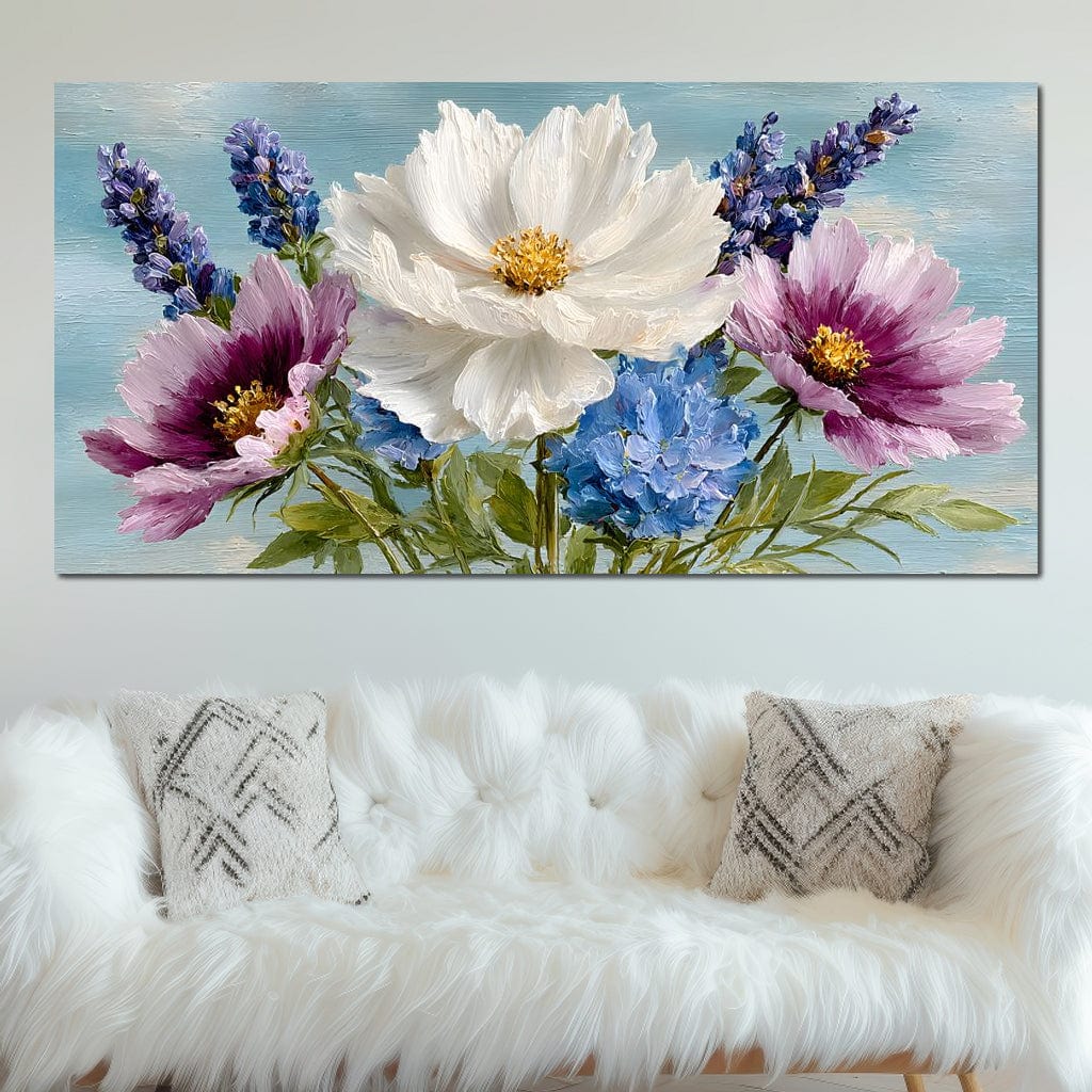 Pastel Meadow Floral Breeze Canvas Wall Art