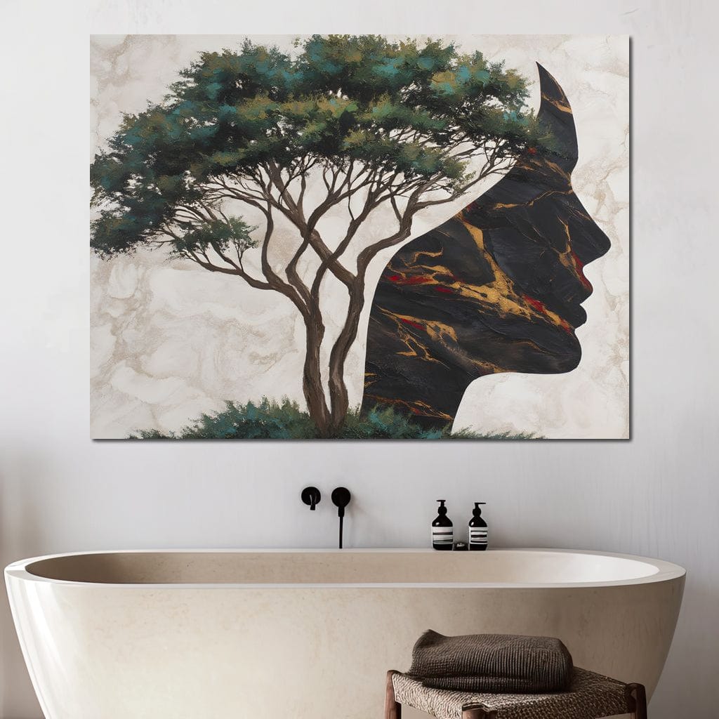 Majestic Silhouette Beneath Branches Canvas Wall Art