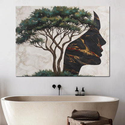 Majestic Silhouette Beneath Branches Canvas Wall Art