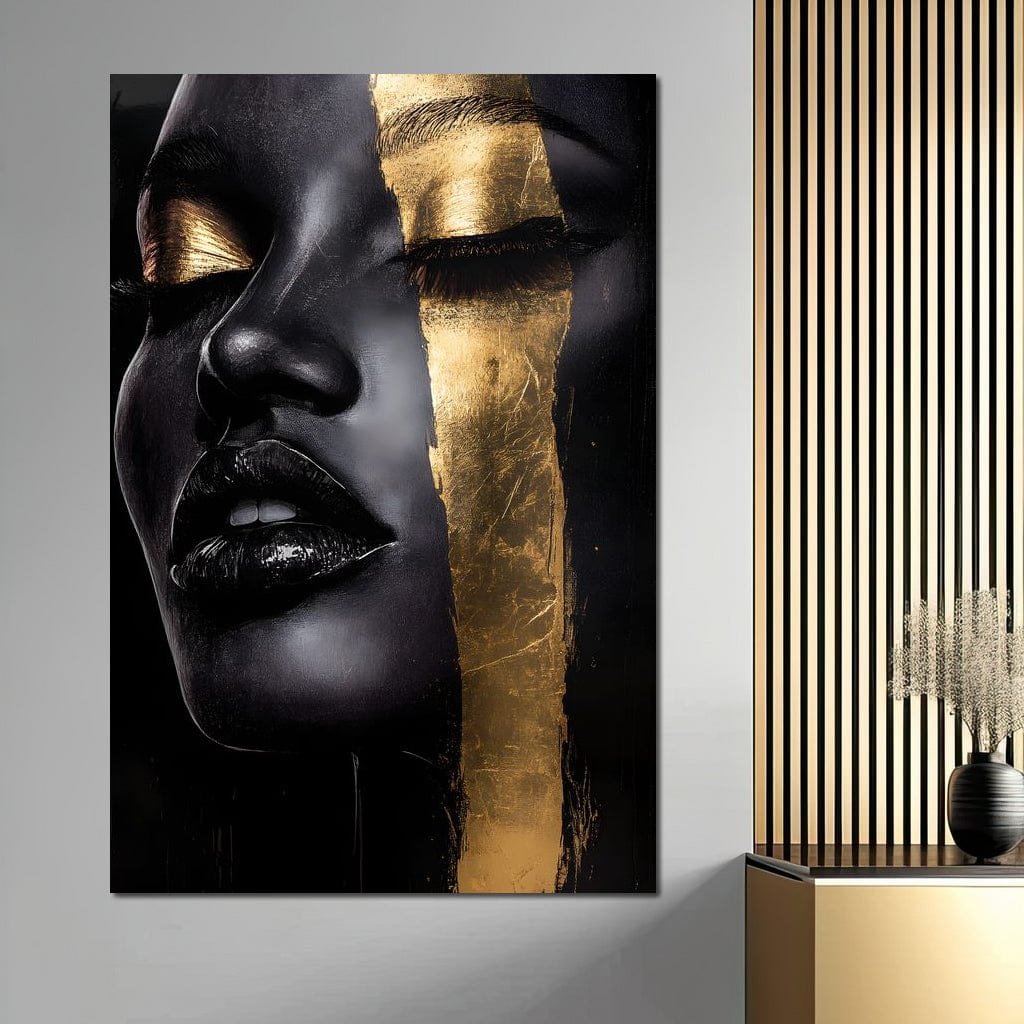 Golden Elegance Unveiled Canvas Wall Art