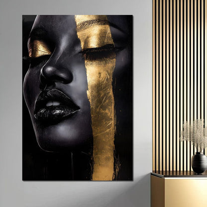 Golden Elegance Unveiled Canvas Wall Art