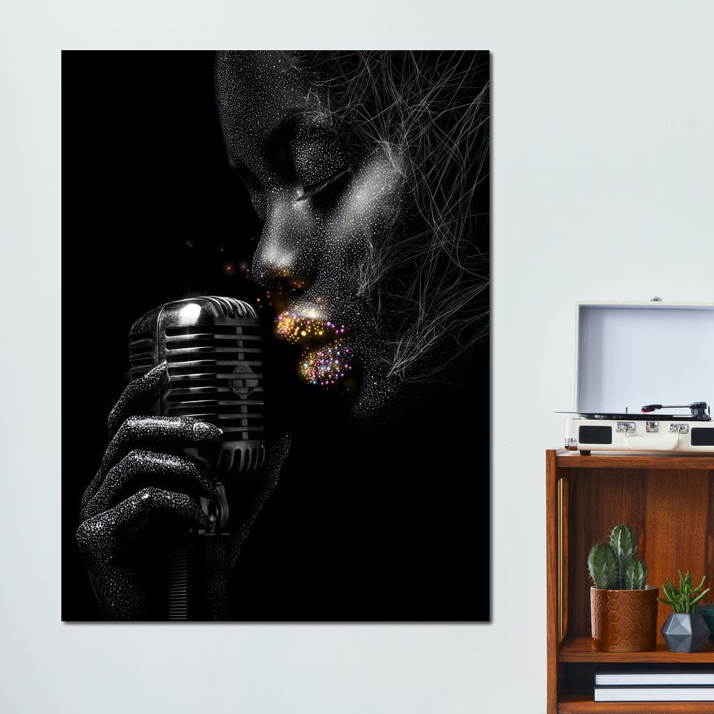 Stardust Singer Noir Portrait Canvas Wall Art