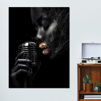 Stardust Singer Noir Portrait Canvas Wall Art