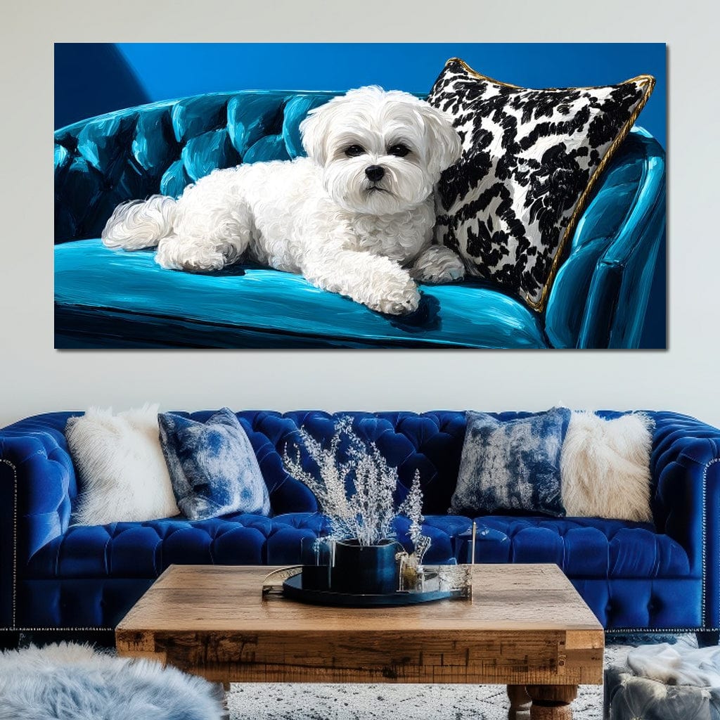 Plush Paws on Teal Dreams Canvas Wall Art