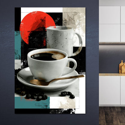 Morning Rituals Within Geometric Forms Canvas Wall Art