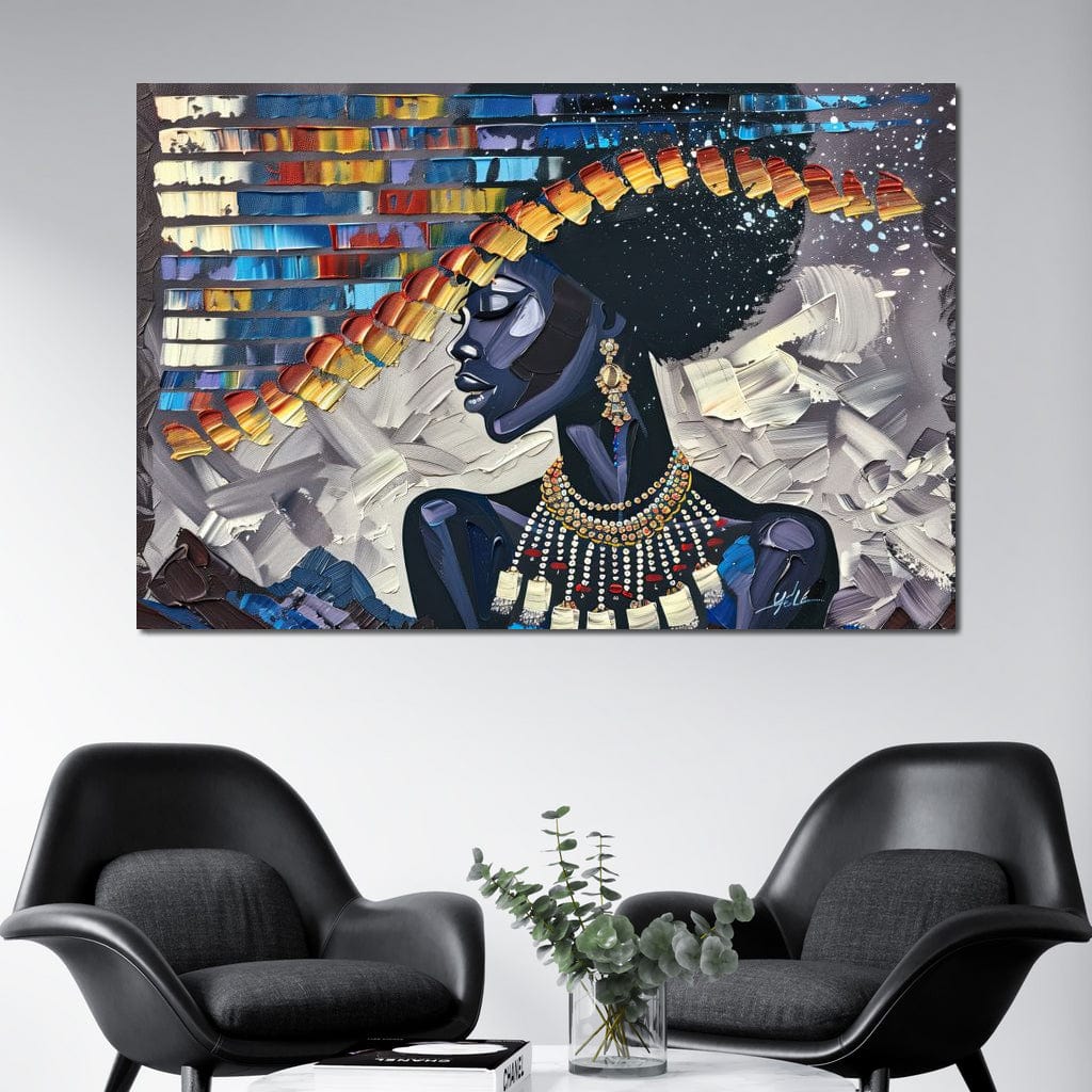 Starry Night Silhouette Canvas Wall Art