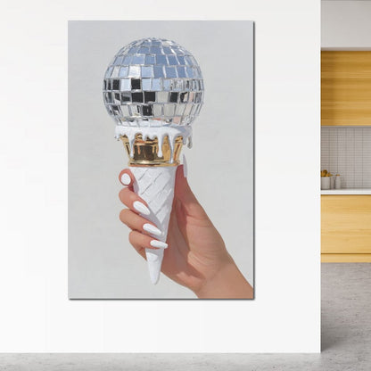 Melting Disco Cone Pop Canvas Wall Art