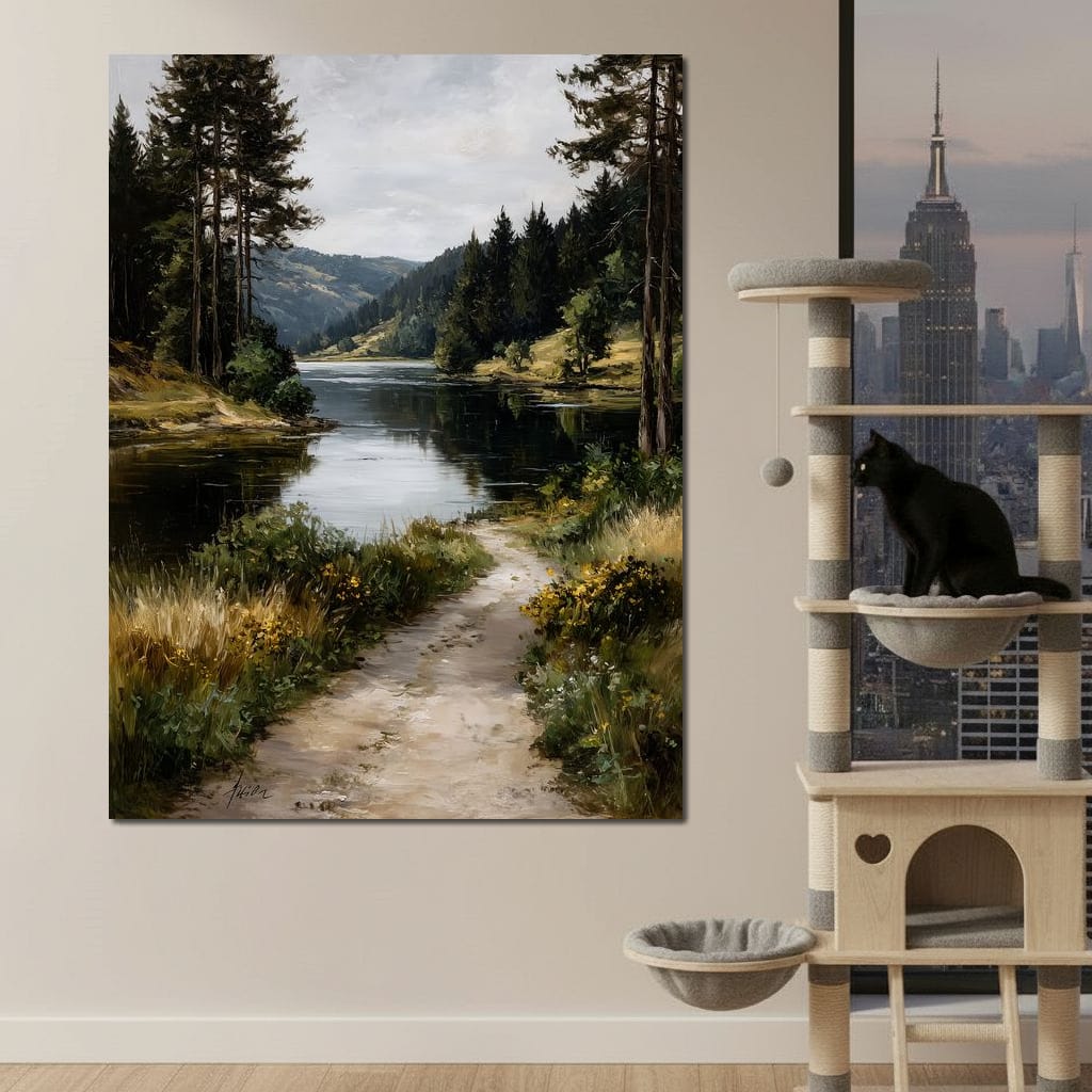 Pine Valley River Pathway Canvas Wall Art
