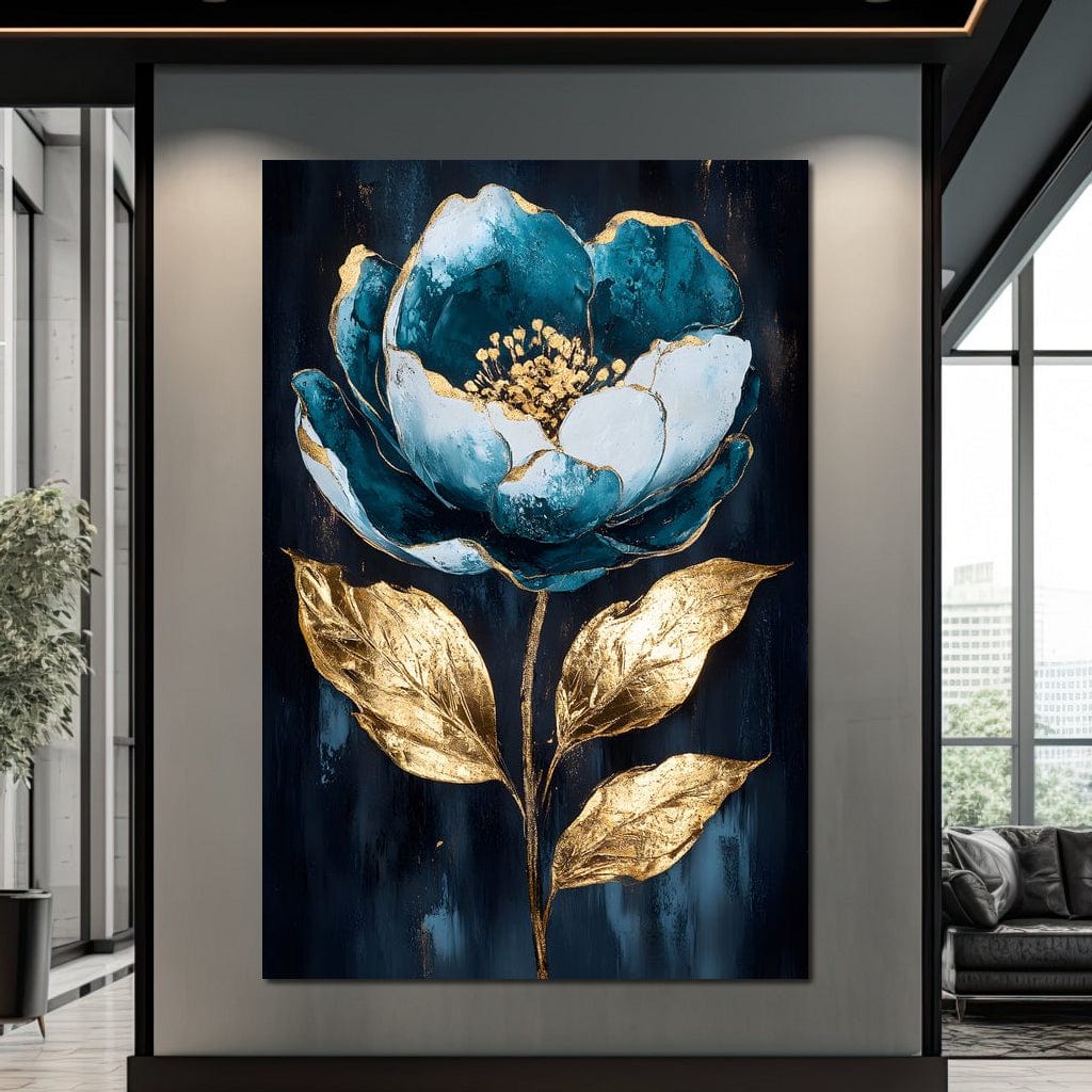 Golden Petal Rebirth Canvas Wall Art
