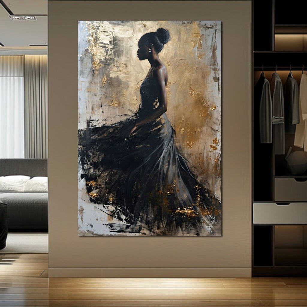Golden Noir Elegance Canvas Wall Art