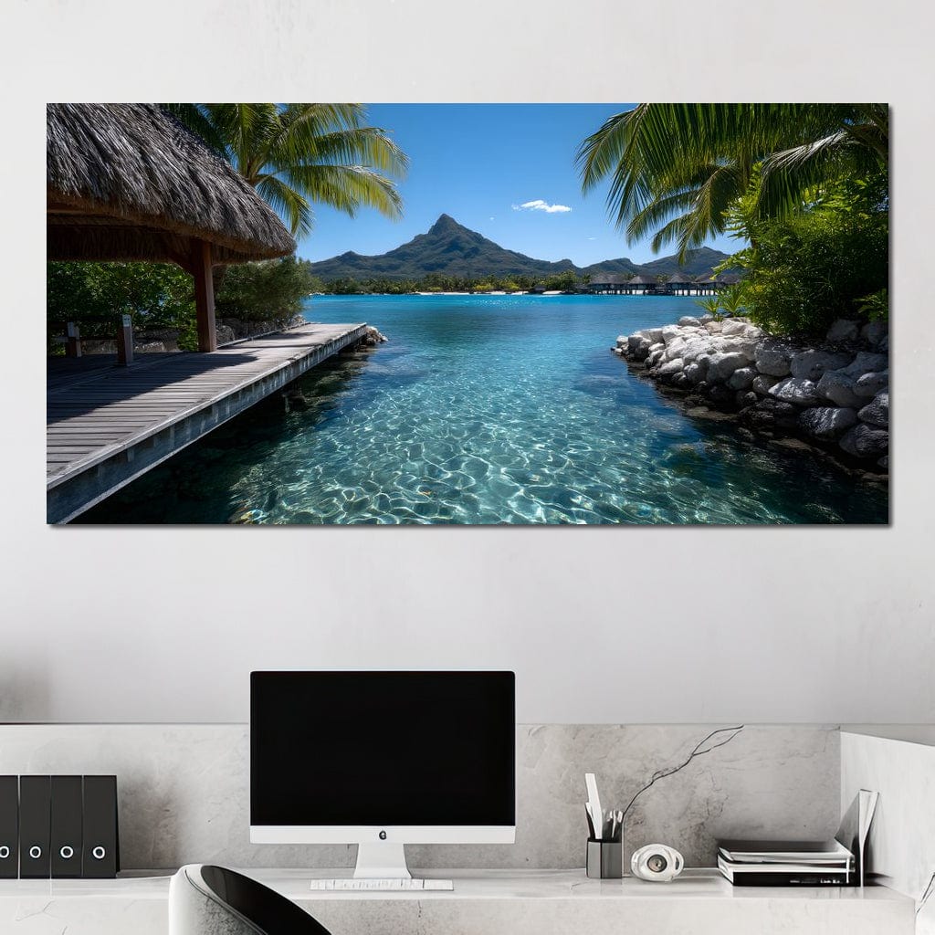 Tranquil Island Paradise Scene Canvas Wall Art