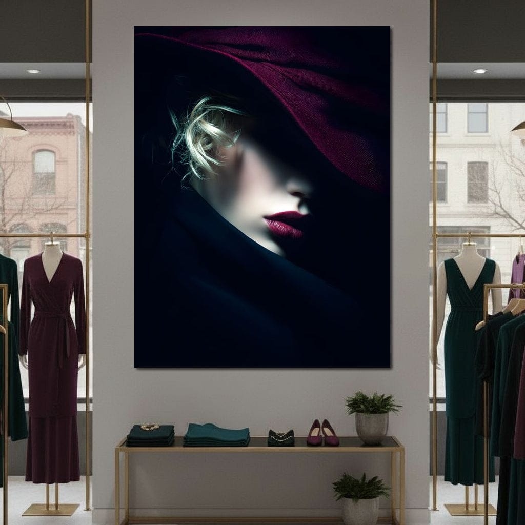 Noir Allure Under Silk Brim Canvas Wall Art