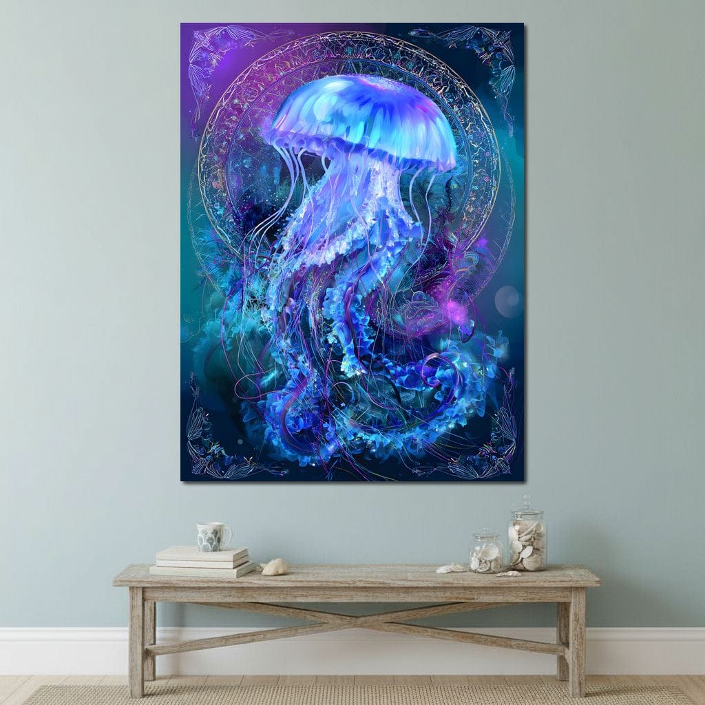 Glowing Jellyfish Ocean Ballet Canvas Wall Art
