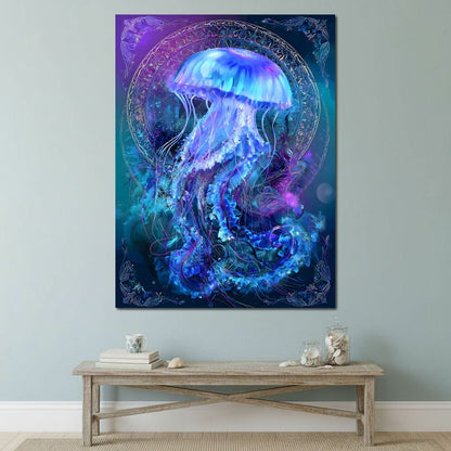 Glowing Jellyfish Ocean Ballet Canvas Wall Art