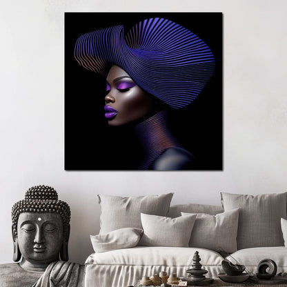 Grace in Violet and Blue Canvas Wall Art