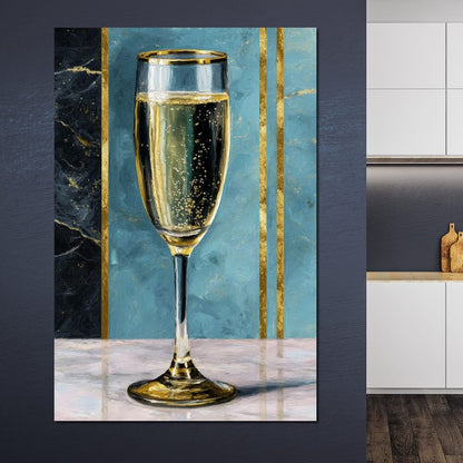 Gilded Champagne Elegance Canvas Wall Art