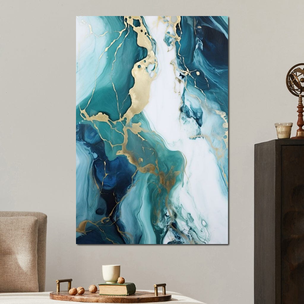 Glossy Marbling Liquid Abstraction Canvas Wall Art