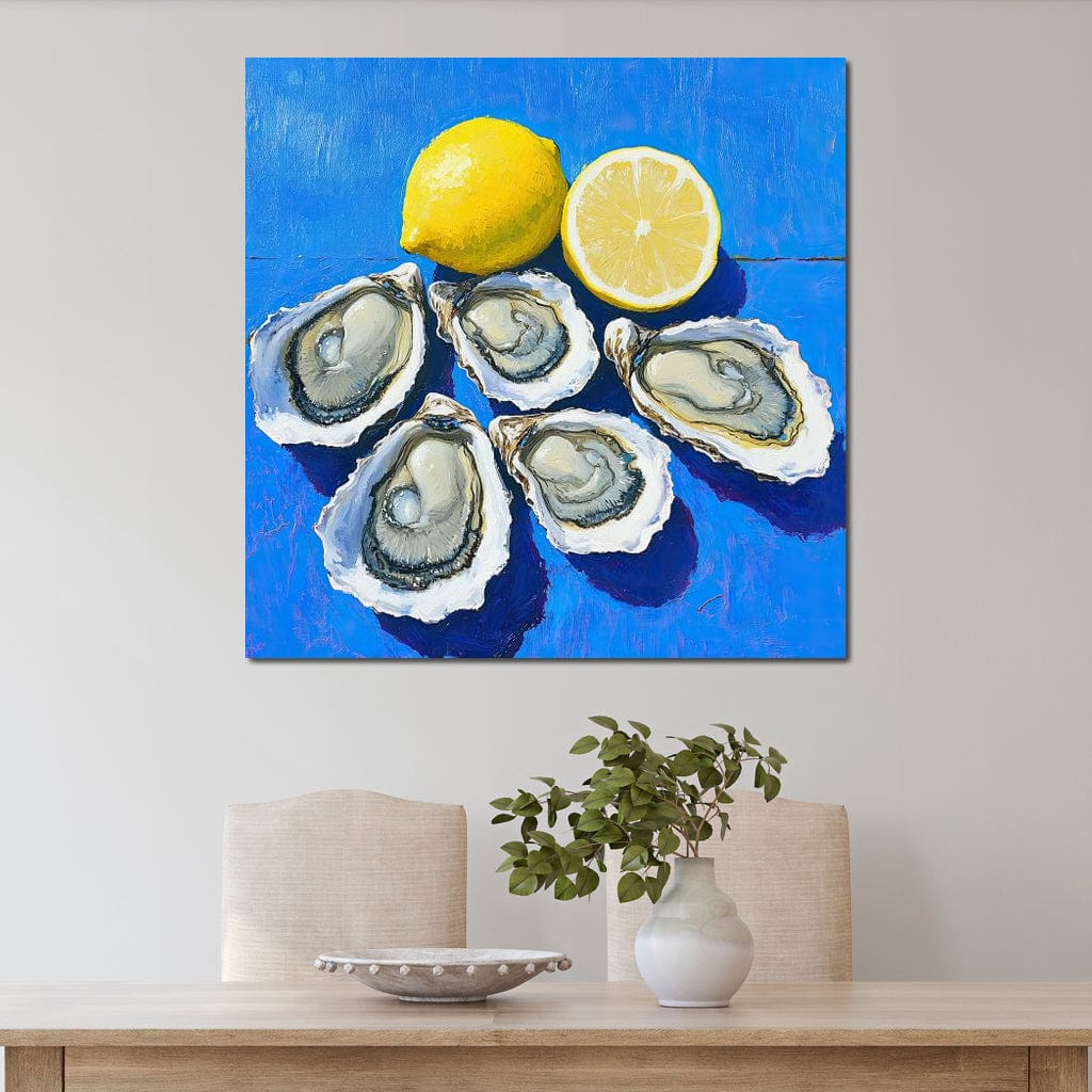Lemon Kissed Oysters Canvas Wall Art