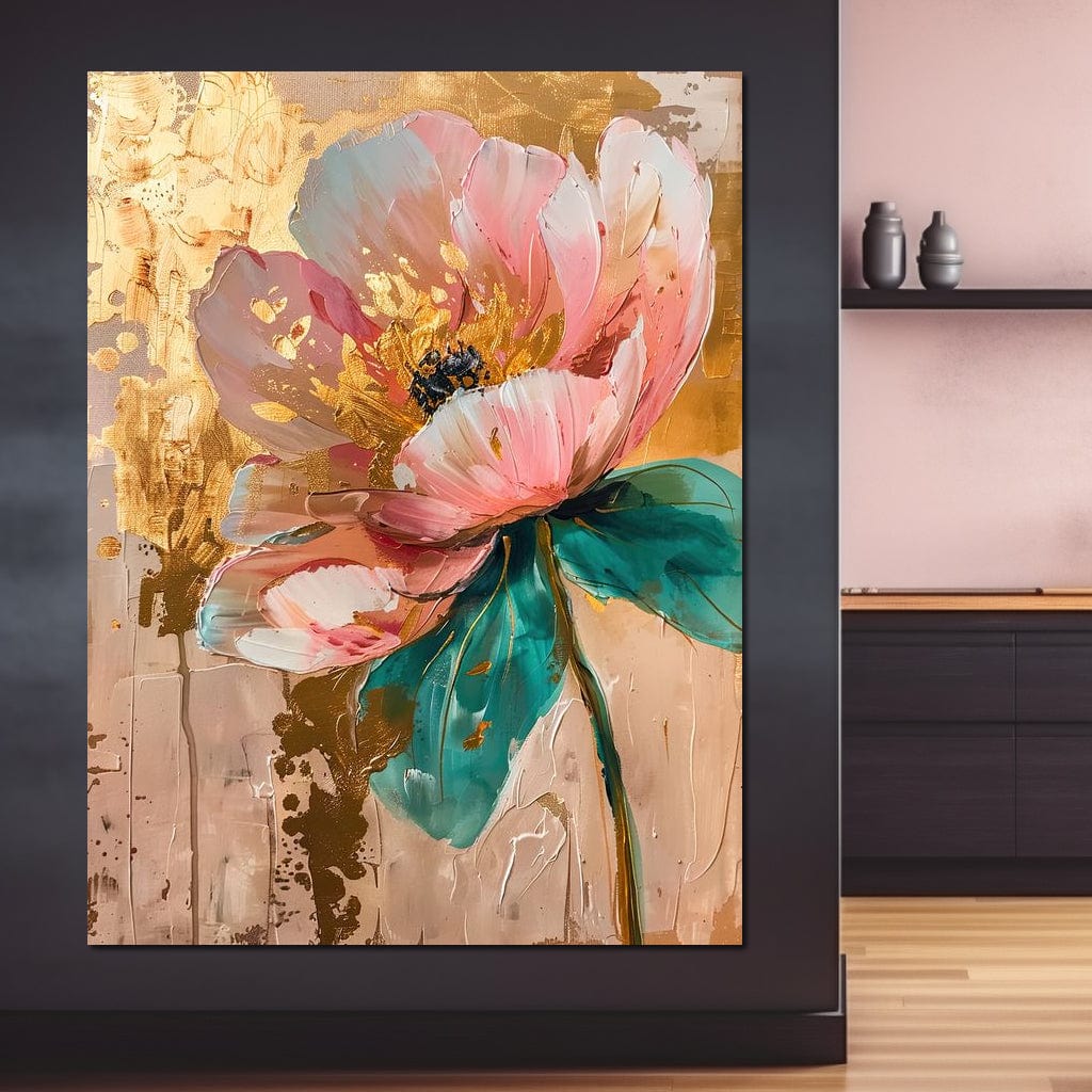 Modern Pink Flower Canvas Wall Art